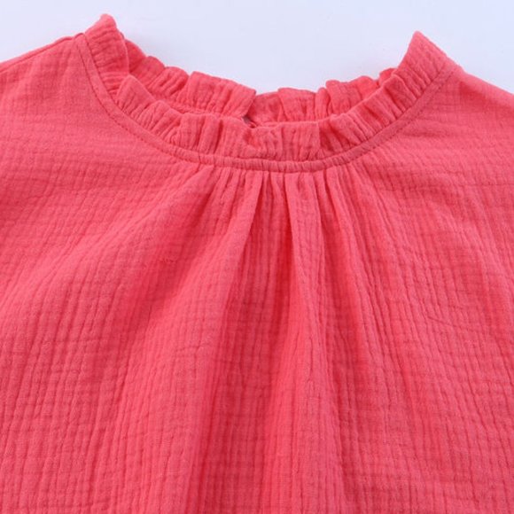 023. Rose Flutter Sleeve Frilled Neck Textured Blouse  Size M - Picture 11 of 11